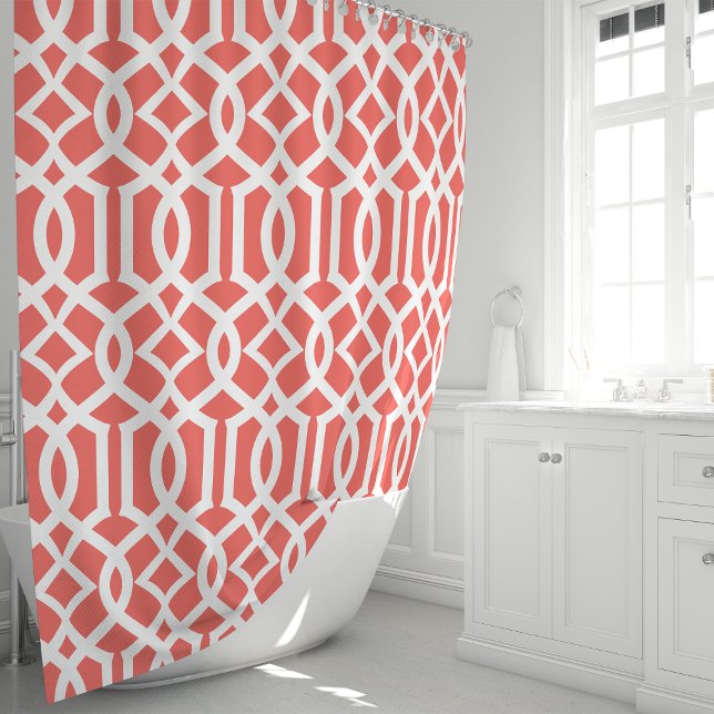 Coral and White Moroccan Trellis Pattern (Creator Uploaded)