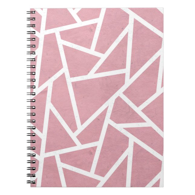 Coral and white mosaic pattern notebook (Front)