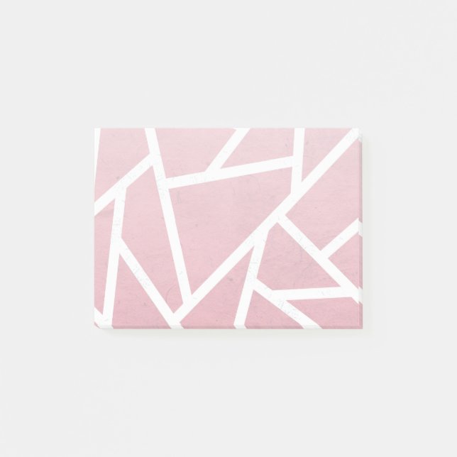 Coral and white mosaic pattern post-it notes (Front)