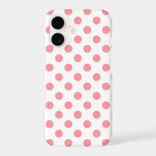 Coral and white polka dots