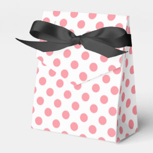 Coral and white polka dots favor box