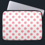 Coral and white polka dots laptop sleeve<br><div class="desc">Coral and white polka dots</div>