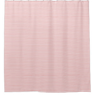 Coral and White Striped Shower Curtain