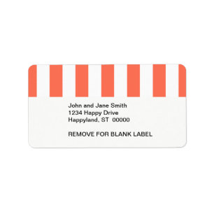 Coral and White XL Stripes Pattern Label