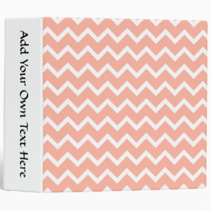 Coral and White Zig Zag Pattern. Binder