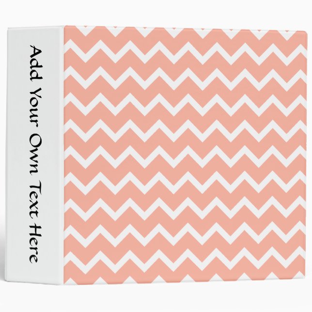 Coral and White Zig Zag Pattern. Binder (Front/Spine)