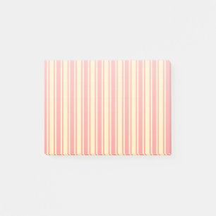 Coral and yellow candy stripes post-it notes