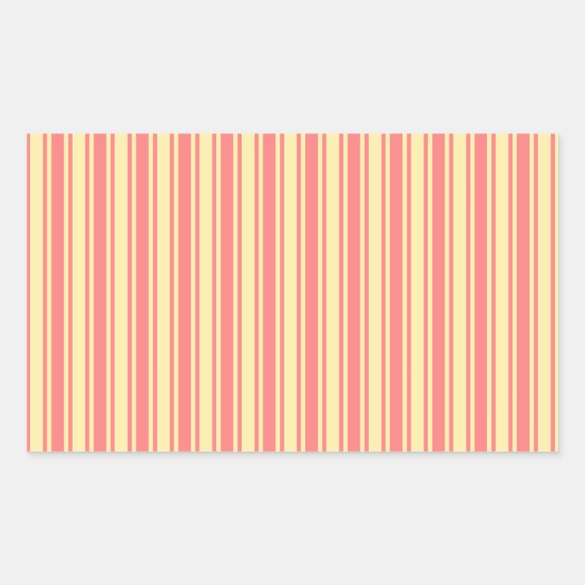 Coral and yellow candy stripes sticker (Front)