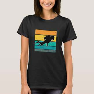 Coral Apnea Diver Hobby Retro Diving Sport T-Shirt