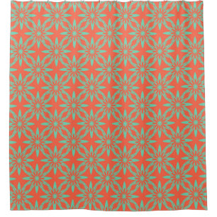 Coral Aquamarine Flower Seamless Pattern