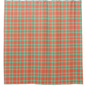 Coral Aquamarine Plaid Pattern
