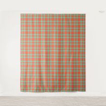 Coral Aquamarine Plaid Pattern