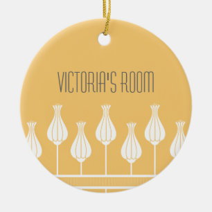 Coral Art Deco Floral Door Ornament