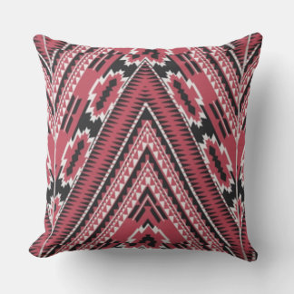Coral Aztec Throw Pillow