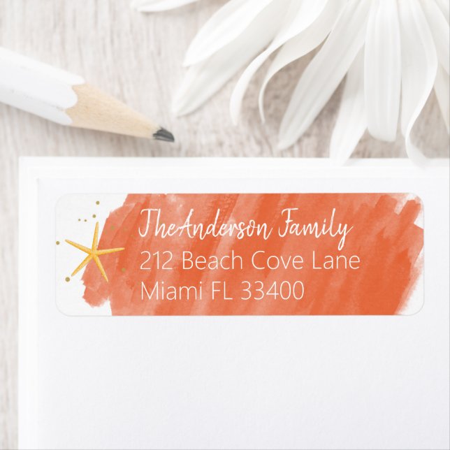 Coral Beach Hand-Lettered Typography Address (Insitu)