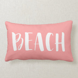 Coral Beach House Nautical Stripe Lumbar Pillow