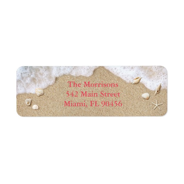 Coral Beach Waves Return Address Labels (Front)