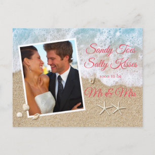 Coral Beach Waves Sandy Toes Salty Kisses Photo Postcard