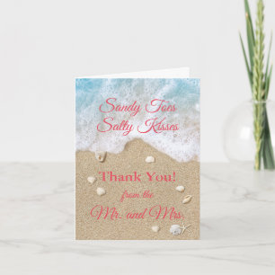 Coral Beach Waves Sandy Tots Carte de remerciement