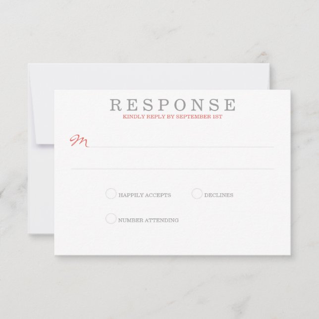 Coral Beach Wedding RSVP (Front)