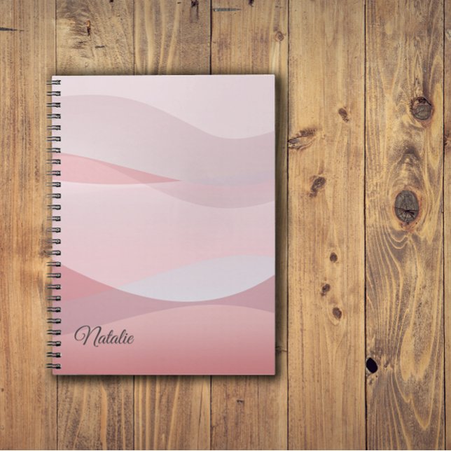 Coral beige pink name Spiral Photo Notebook (Creator Uploaded)