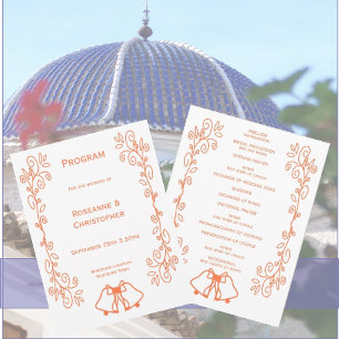 Coral Bells Scrollwork Design Wedding Program