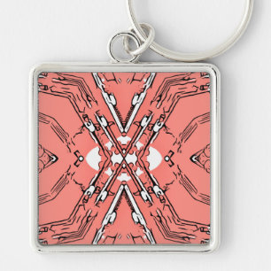 ~ Coral Black and White ~ Keychain