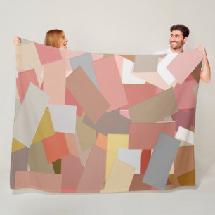 Coral Blocks fleece blanket