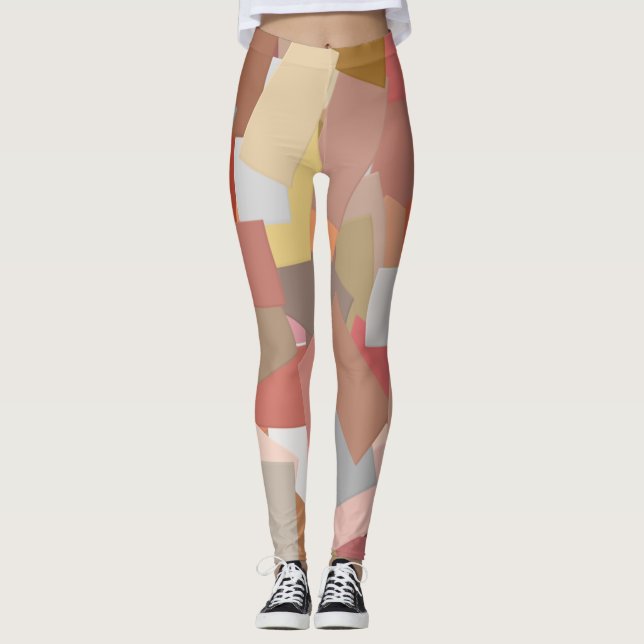 Coral Blocks leggings (Front)
