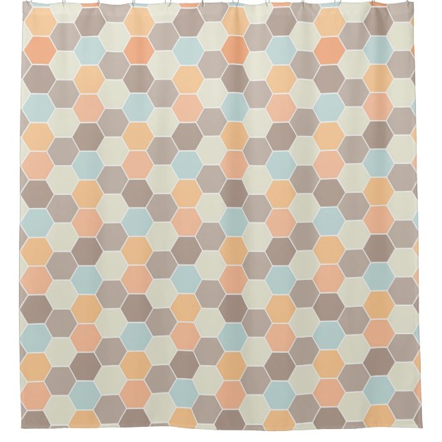 Coral Blue Cream Clay Honeycomb Pattern (Front)