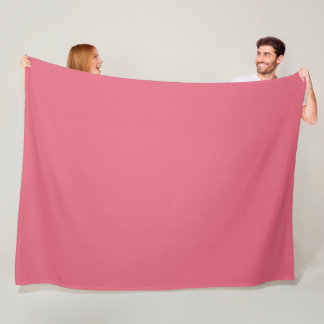Coral Blush Watermelon Pink Solid Colour Fleece Blanket