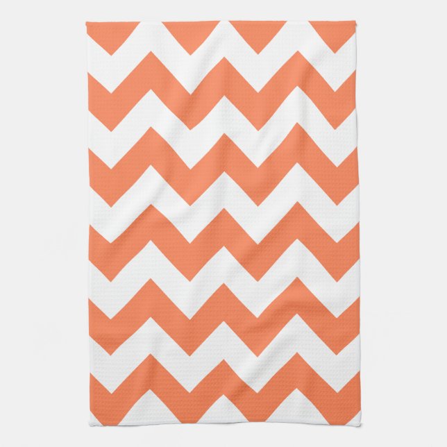 Coral Bold Chevron Kitchen Towel (Vertical)