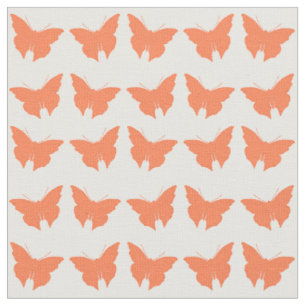 Coral Bold Mod Butterflies Fabric