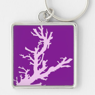 Coral branch - amethyst and orchid keychain