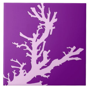 Coral branch - amethyst and orchid tile
