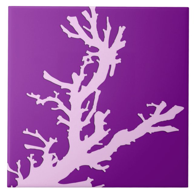 Coral branch - amethyst and orchid tile (Front)