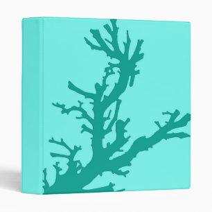 Coral branch - turquoise and aqua binder