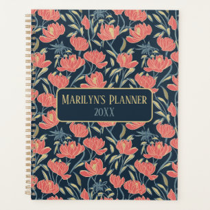 Coral Breeze Floral Personalized Planner