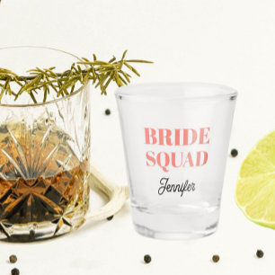Coral Bride Squad Bachelorette Party Shot Glass
