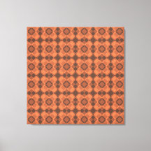 Coral Brown Checker Argyle Pattern