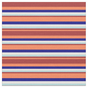 Coral, Brown, Powder Blue, White & Blue Coloured Fabric
