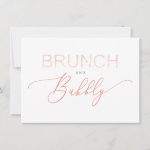 Coral Brunch Bubbly Bridal Shower Typography