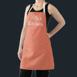 Coral Business Apron<br><div class="desc">This easy to personalize coral apron,  is a perfect for a food related business,  such as a catering company,  bakery or restaurant.</div>