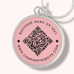 Coral | Business Custom QR Code Keychain<br><div class="desc">Customizable QR Code keychain,  with a coral peach tone background. To generate a new QR code on the design,  add your website URL or social media handle in the " personalize this template" feature.</div>