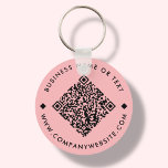 Coral | Business Custom QR Code Keychain<br><div class="desc">Customizable QR Code keychain,  with a coral peach tone background. To generate a new QR code on the design,  add your website URL or social media handle in the " personalize this template" feature.</div>