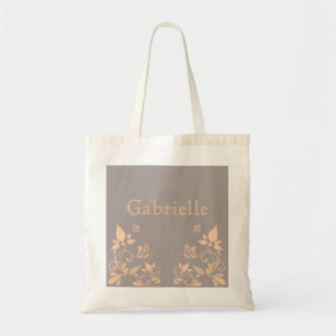 Coral Butterfly Floral Tote Bag