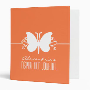 Coral Butterfly Swirls Binder (1 inch)