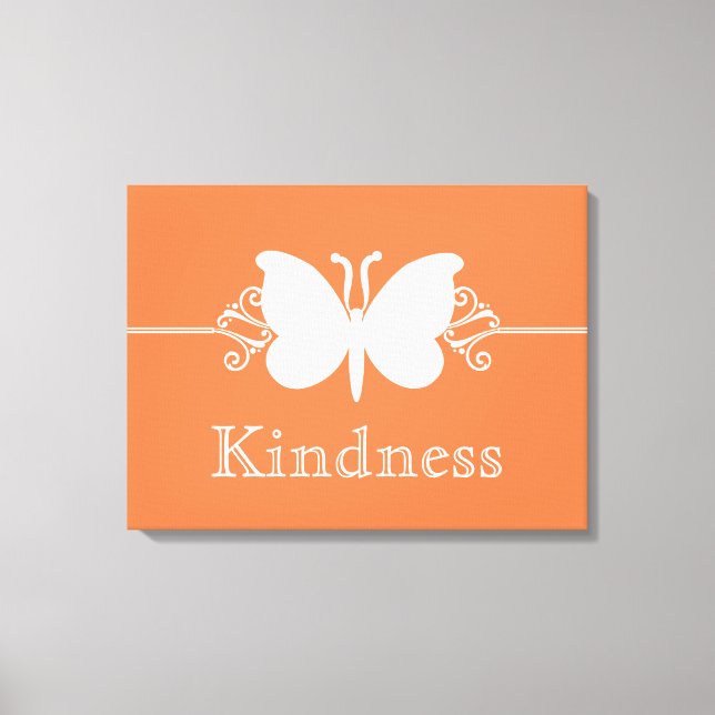 Coral Butterfly Swirls Virtue Canvas Print (Front)