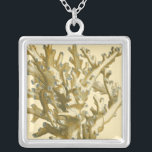 Coral by the Sea Silver Plated Necklace<br><div class="desc">Get this modern piece of artwork today with cream coloured background. This piece of art contains a silhouette,  translucent coral that is very sharp and vivid. It's a contemporary art piece that will be perfect for any type of nautical theme you are trying to go for.</div>