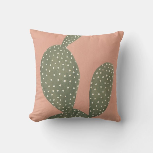 Coral Cacti Throw Pillow (Front)